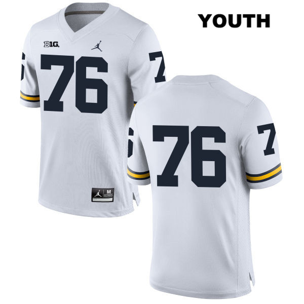 Youth NCAA Michigan Wolverines Juwann Bushell-Beatty #76 No Name White Jordan Brand Authentic Stitched Football College Jersey QA25Z08OE